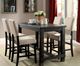 Furniture of America® Sania 5-Piece Antique Black/Beige Counter Table Set-1