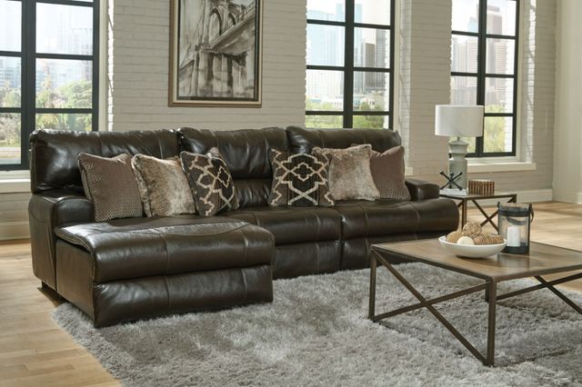 Catnapper® Como 3-Piece Chocolate Left Arm Facing Manual Reclining Sectional-2