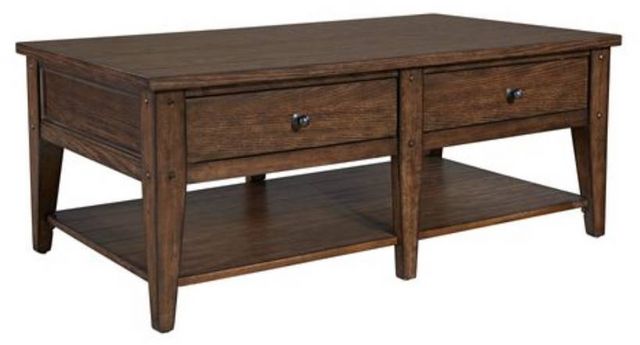 Liberty Furniture Lake House Rustic Brown Oak Cocktail Table