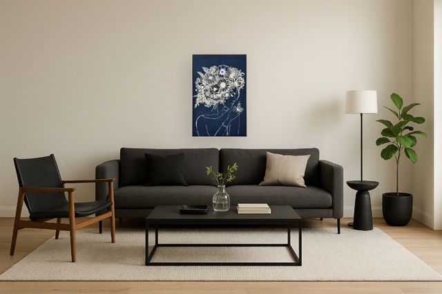 Classy Living Outspoken Midnight Muse: Floral Silhouette Wall Art-1