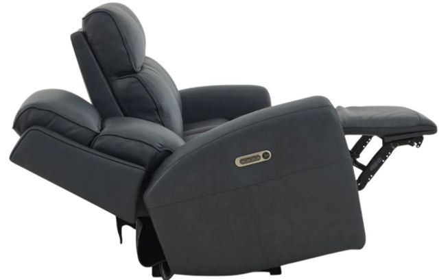 Flexsteel® Warren True Navy Leather Power Reclining Sofa with Console, Power Headrest and Lumbarand Lumbar-1