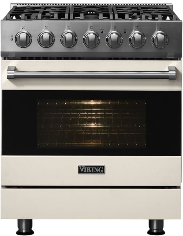 Viking® 3 Series 30" Pure White Pro Style Dual Fuel Range-3