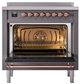 Ilve® Nostalgie II Noblesse 36'' Graphite Matte Pro Style Induction Range with Copper Trim-2