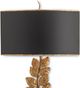 Currey & Company Birdwood Satin Black/Textured Gold Leaf Wall Sconce-1