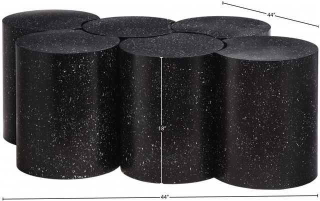 Meridian Furniture Dimple 6-Piece Black 18'' Modular Nesting Coffee Table Set-2