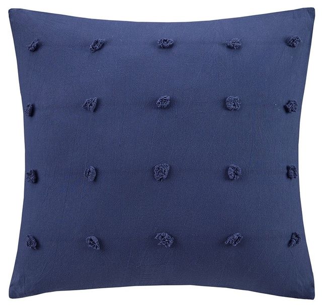 Olliix by Urban Habitat Brooklyn Indigo Blue 20"x"20 Cotton Jacquard Pom Pom Square Pillow-0