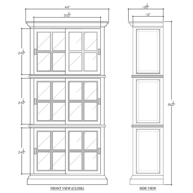 Bramble Customizable English 1-Column Bookcase-1