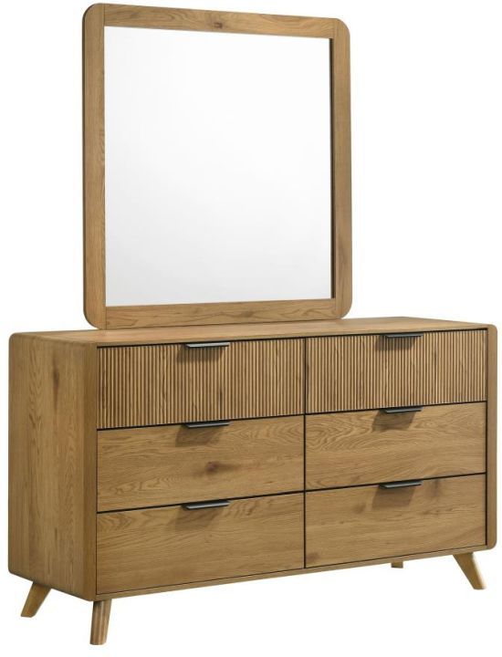 Coaster® Bennett Light Oak Dresser and Mirror Set-0