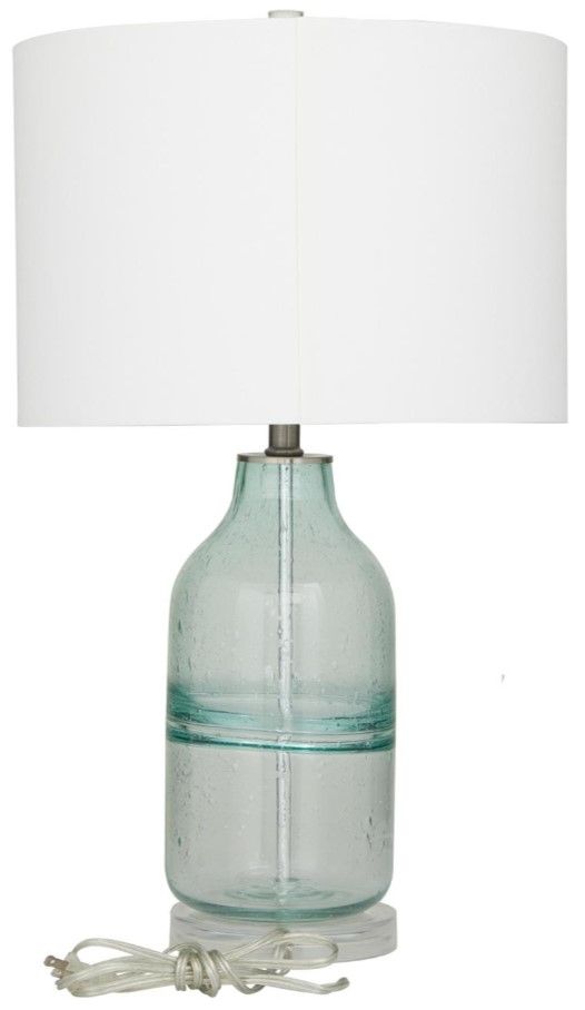 Deco Marche Teal/White 16" Table Lamp-1