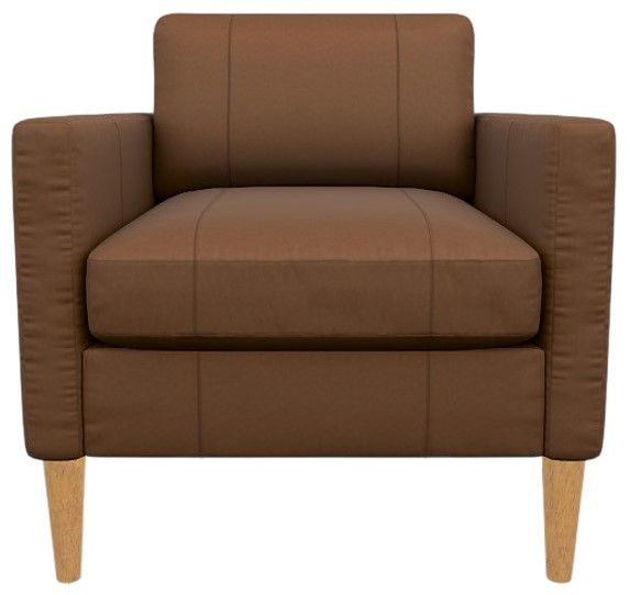 Best® Home Furnishings Customizable Trafton Leather Accent Chair with Honey Birch Legs-1