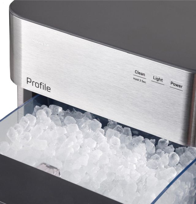 GE Profile™ Opal™2.0 Ultra 13" 38 lb. Stainless Steel Ice Maker-2