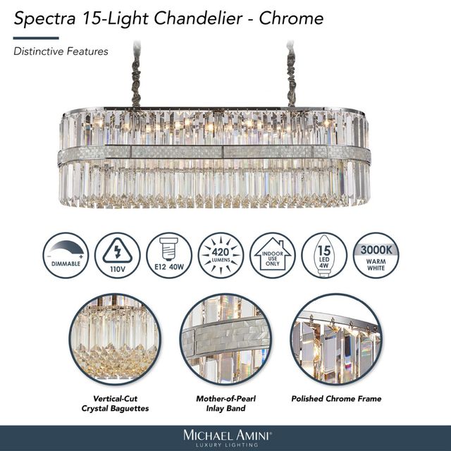 Michael Amini® Spectra Chrome 15-Light Chandelier-3