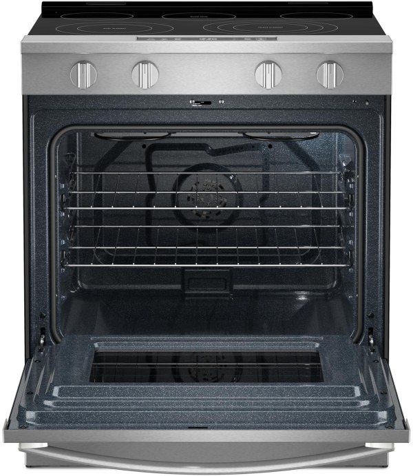 Whirlpool® 30" FingerPrint Resistant Stainless Steel Glass Top Slide-In Electric Range with Air Cook-1