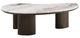 ACME Furniture Hanale Natural Marble Top Coffee Table with Brown Legs-3