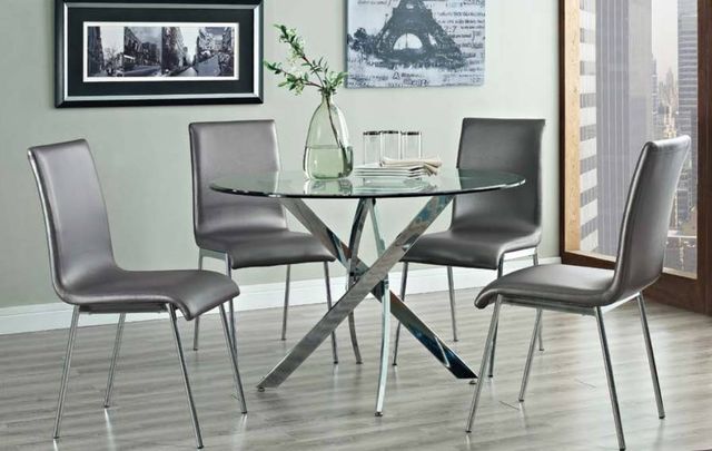 Powell® Putnam Chrome/Gray Side Chair-1