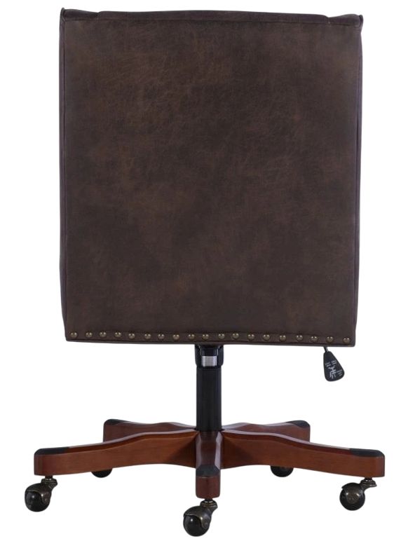 Linon Draper Brown/Dark Walnut Office Chair-3