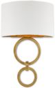 Currey & Company Bolebrook Contemporary Gold Leaf/Gesso White Wall Sconce-0