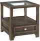 Homelegance® Auburn Glass Top End Table with Brown Cherry Base -0