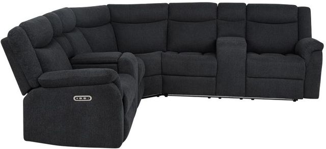 Coaster® Hagen 3-Piece Steel Gray Curved-Shaped Power Reclining Sectional Sofa-4