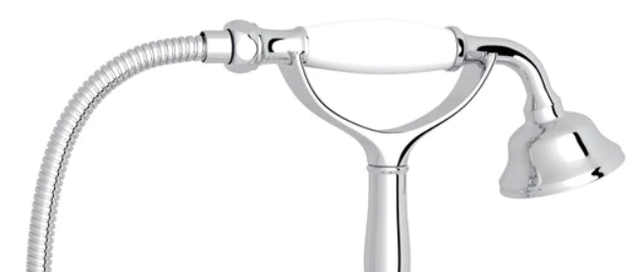Rohl® Italian Bath Collection Polished Chrome Exposed Wall Mount Tub Filler with Handshower-1