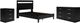 Signature Design by Ashley® Finch 3-Piece Black Queen Panel Platform Bed Set-0