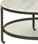 Bassett Mirror Whitman Ivory Round Cocktail Table with Bronze Base-2