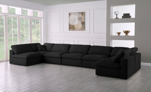 Meridian Furniture Serene 7-Piece Black Deluxe Cloud Modular Sectional-1