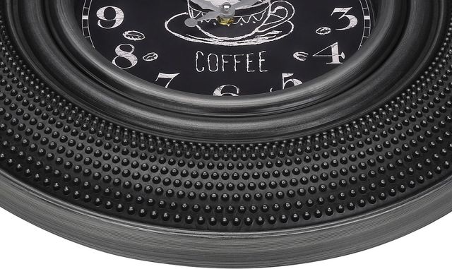 Monarch Specialties Inc. Charcoal Grey 20" Round Wall Clock with Standard Numbers on Chalkboard Back-1