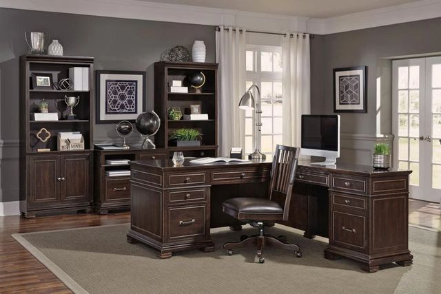 aspenhome® Weston Brown Ale L-Shaped Desk-0