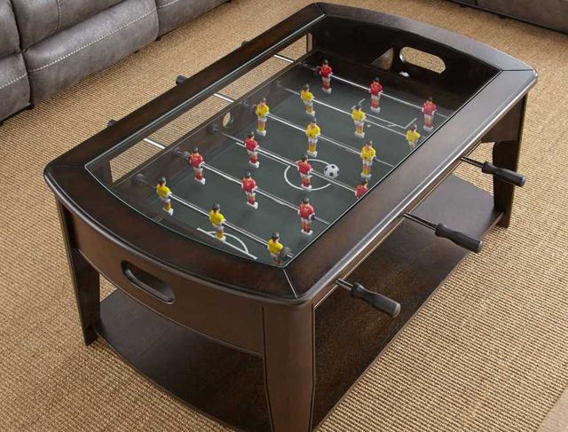 Steve Silver Co. Diletta Glass Top Cocktail Table with Dark Walnut Base-2