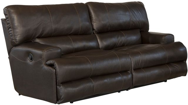 Catnapper® Wembley Chocolate Leather Lay Flat Reclining Sofa-0