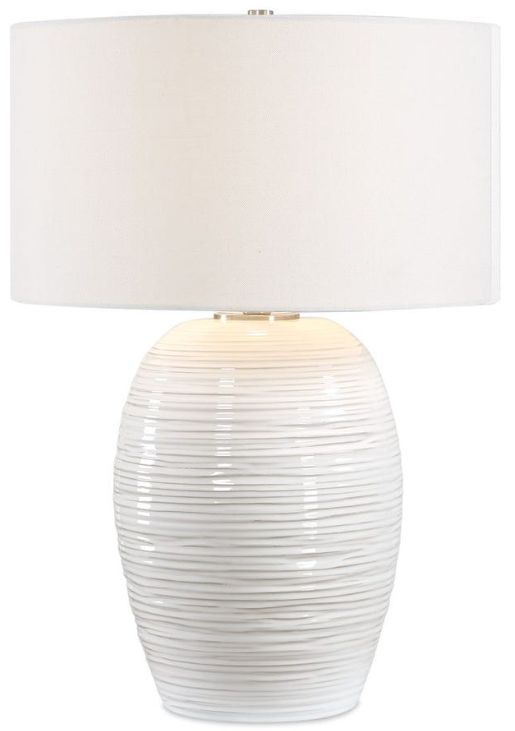 Uttermost® Alkman Powder White Glaze Table Lamp-4