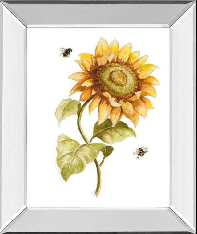 Classy Art Harvest Gold Sunflower II by PatriciaPinto Mirror Framed Wall Art-0