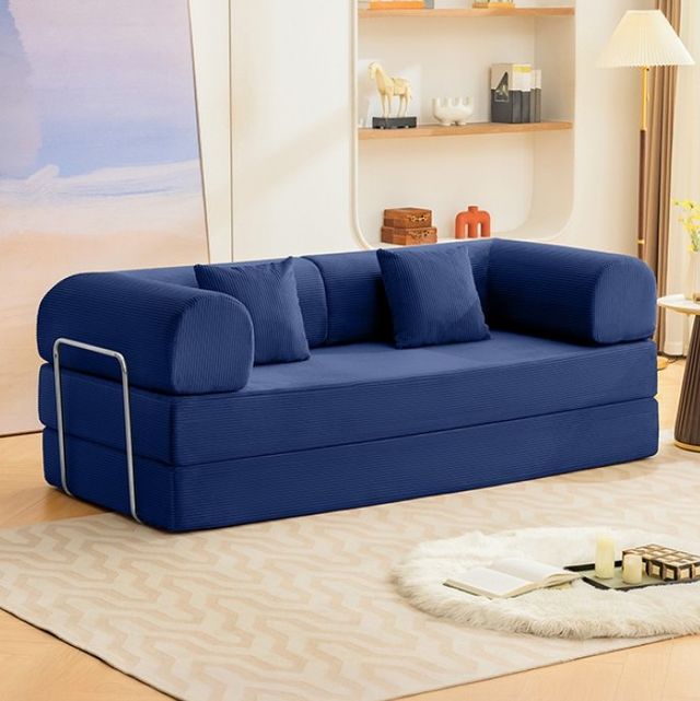 Furniture of America® Perri Blue 79" Compressed Sofa-1