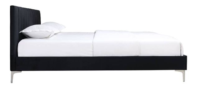Mazin Furniture Melina Black King Upholstered Platform Bed-2