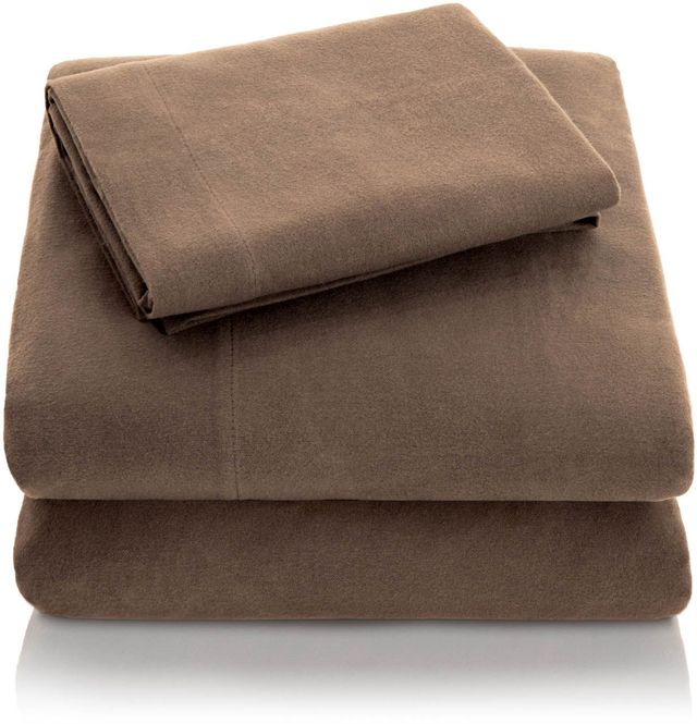 Malouf® Woven™ Portuguese Flannel Coffee King Pillow Case-3