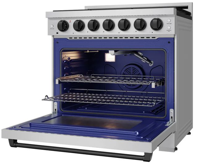 Thor Kitchen Gordon Ramsay Collection 36" Stainless Steel Pro Style Liquid Propane Range with Precision Knob Control and Black Trim-4