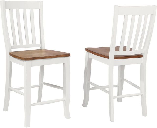 Winners Only® Pacifica Rustic Brown/White Rake Bar Stool-2