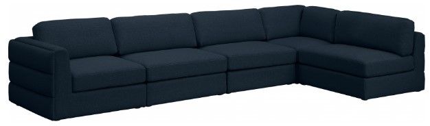 Meridian Furniture Beckham 5-Piece Navy Linen Polyester Modular Sectional-0
