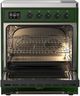 Ilve® Majestic III 30" Emerald Green Pro Style Induction Range with Triple Glass Door and Burnished Trim-1
