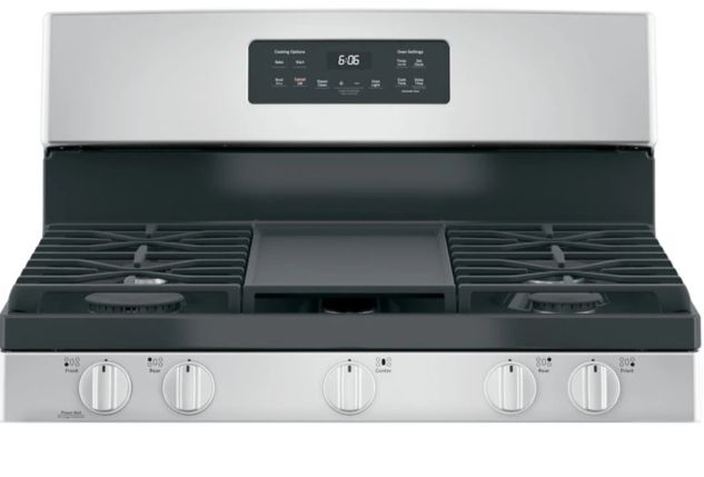 GE® 30" Black/Stainless Steel Freestanding Gas Range-4