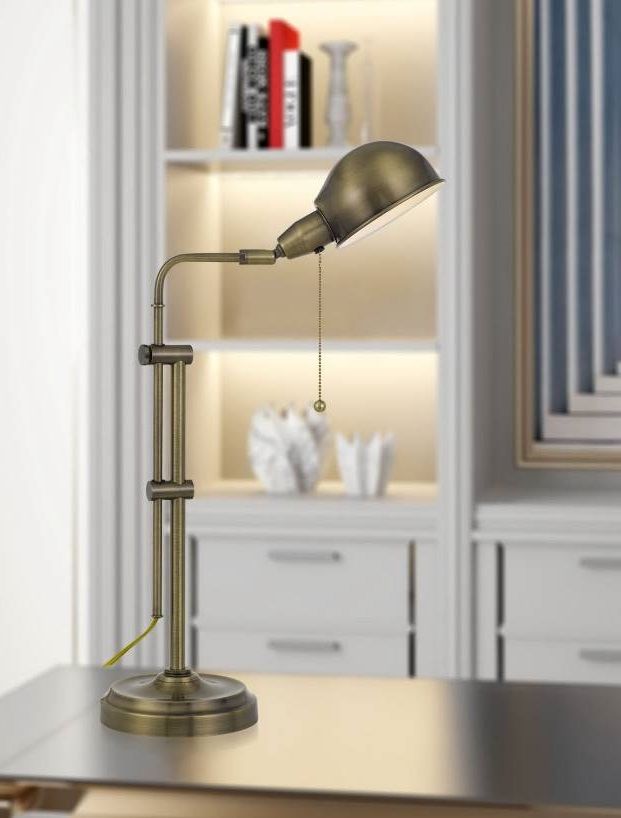 Cal® Lighting & Accessories Corby Pharmacy Antique Brass Desk Lamp-2