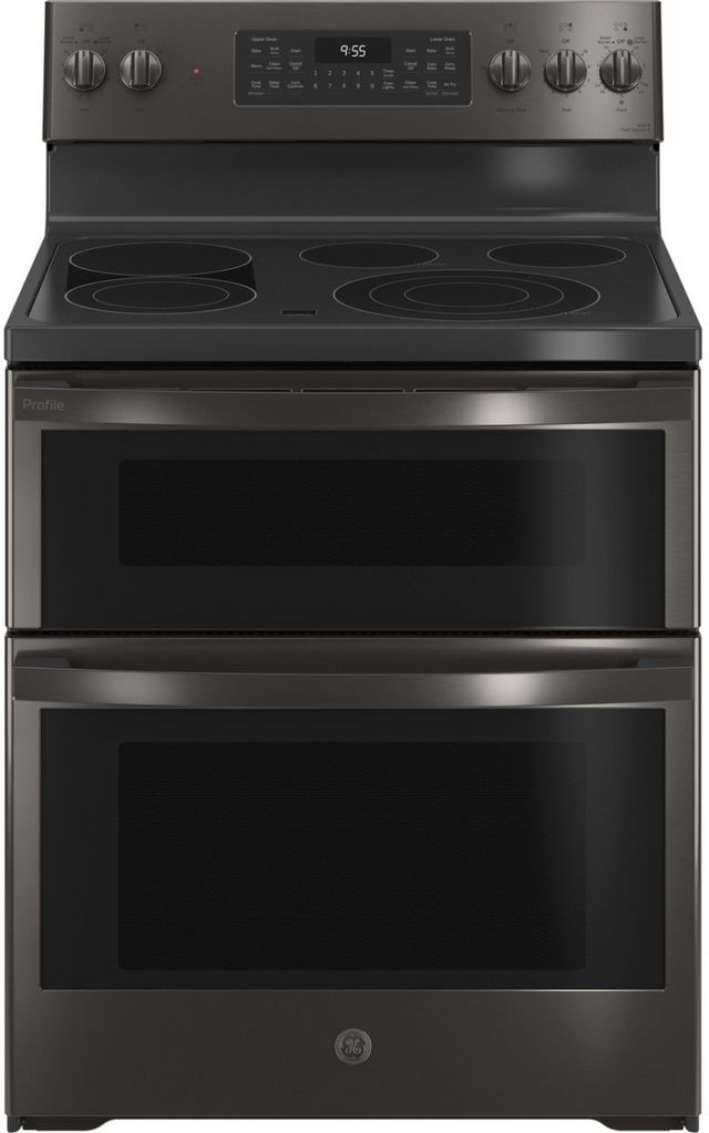 GE Profile™ 30" Fingerprint Resistant Black Stainless Steel Smart Freestanding Electric Convection Range