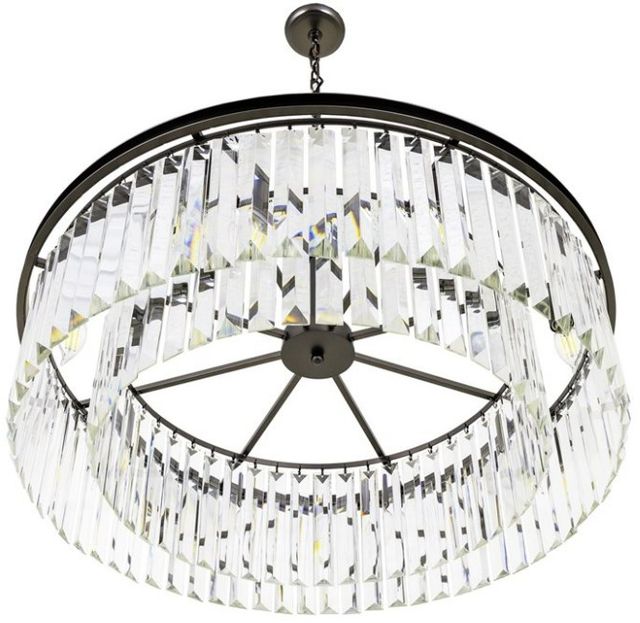 YHD White Wing Satin Black 8-Light Chandelier-3
