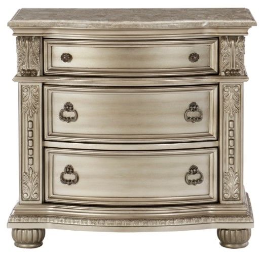 Homelegance® Cavalier Silver Nightstand-2