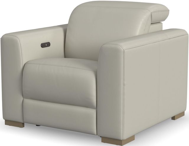 Flexsteel® Aurora Coconut Milk Power Recliner with Power Headrest-2