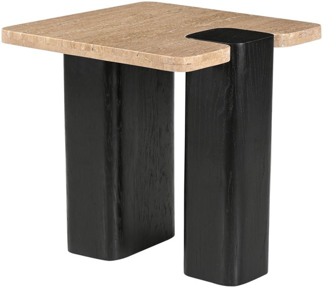 Meridian Furniture Ravenna Natural End Table with Black Base-0
