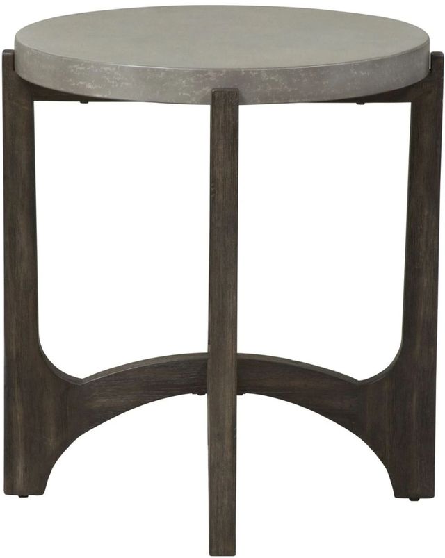 Liberty Furniture Cascade Gray End Table with Wirebrush Rustic Brown Base-2