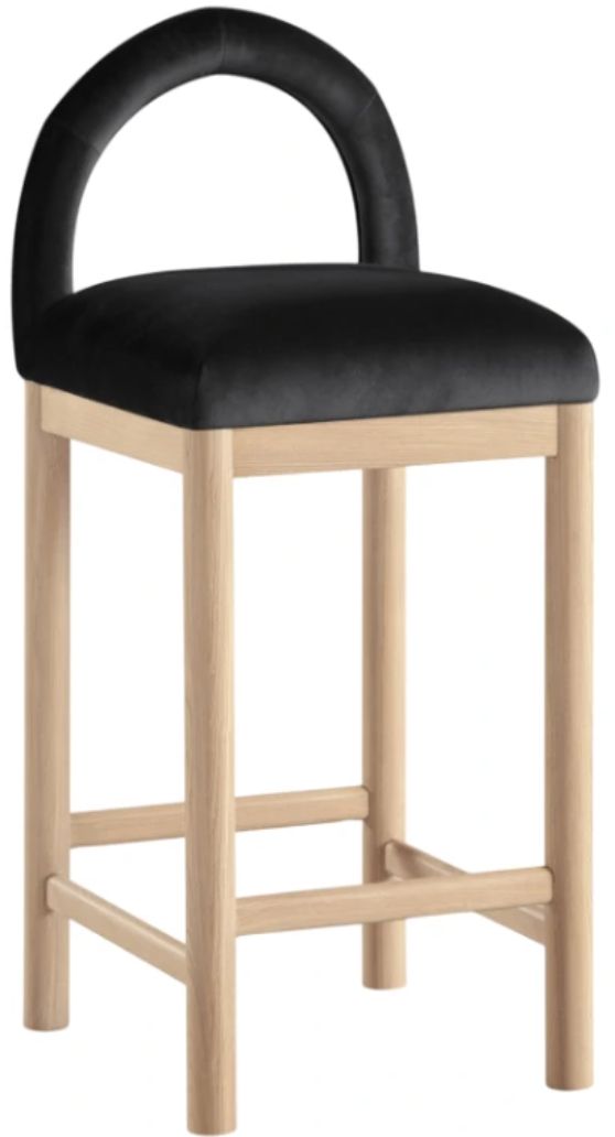 Meridian Furniture Conrad Black/Natural Upholstered Counter Stool-0