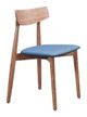 Zuo® Newman Walnut/Blue Dining Chair-0